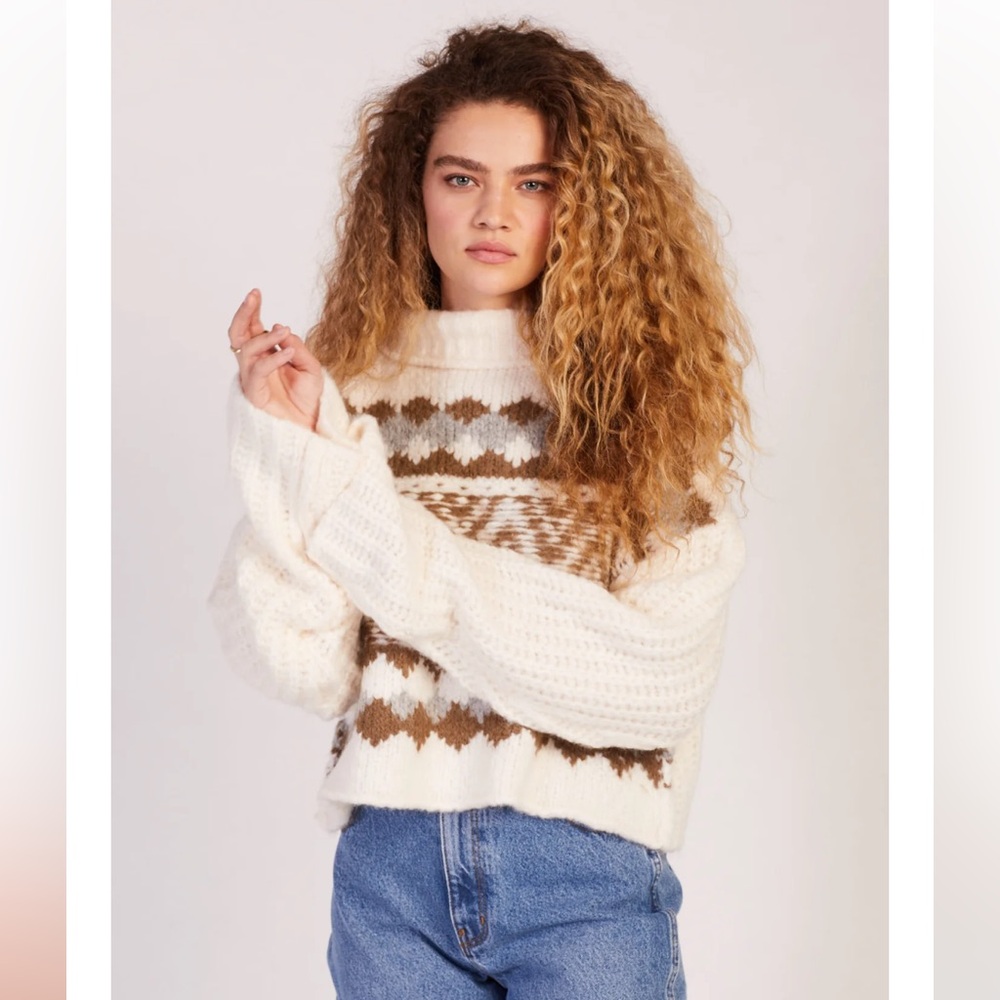 Free People Snowy Forest Alpine Pullover Sweater